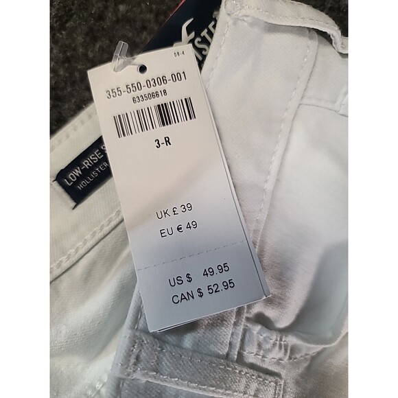 NWT NEW Hollister Women's Size 3R W26 L30  Super Skinny Stretchy Jeans White - Picture 3 of 6